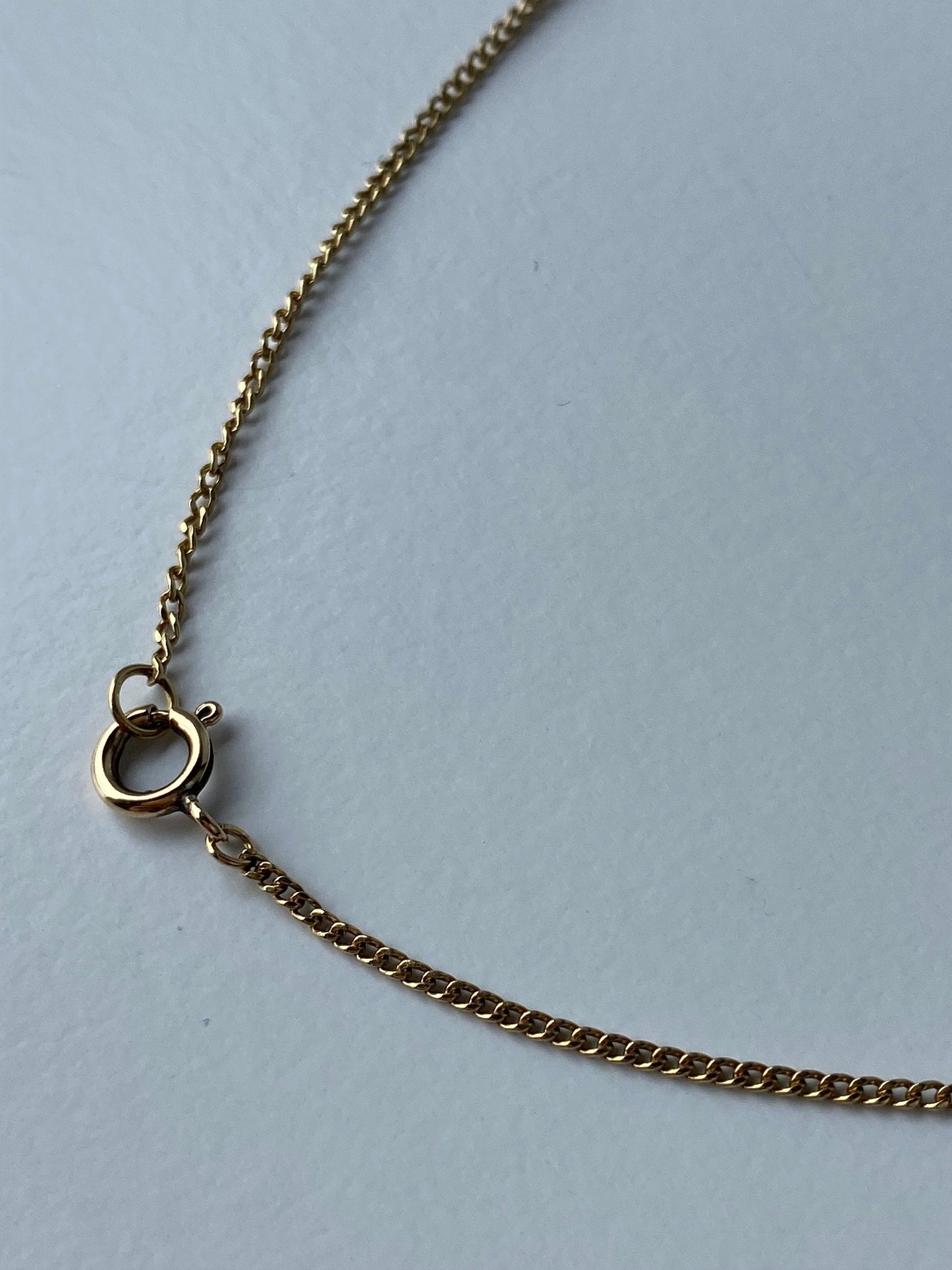 Vintage Solid 18k Yellow Gold Dainty Curb Chain Necklace - 24.25 inches