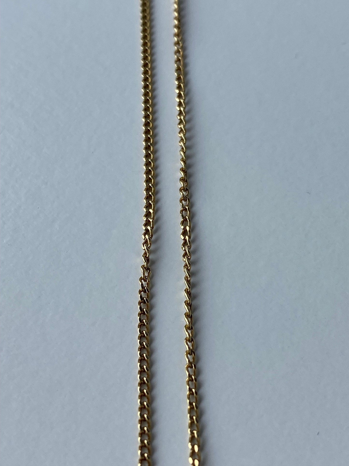 Vintage Solid 18k Yellow Gold Dainty Curb Chain Necklace - 24.25 inches