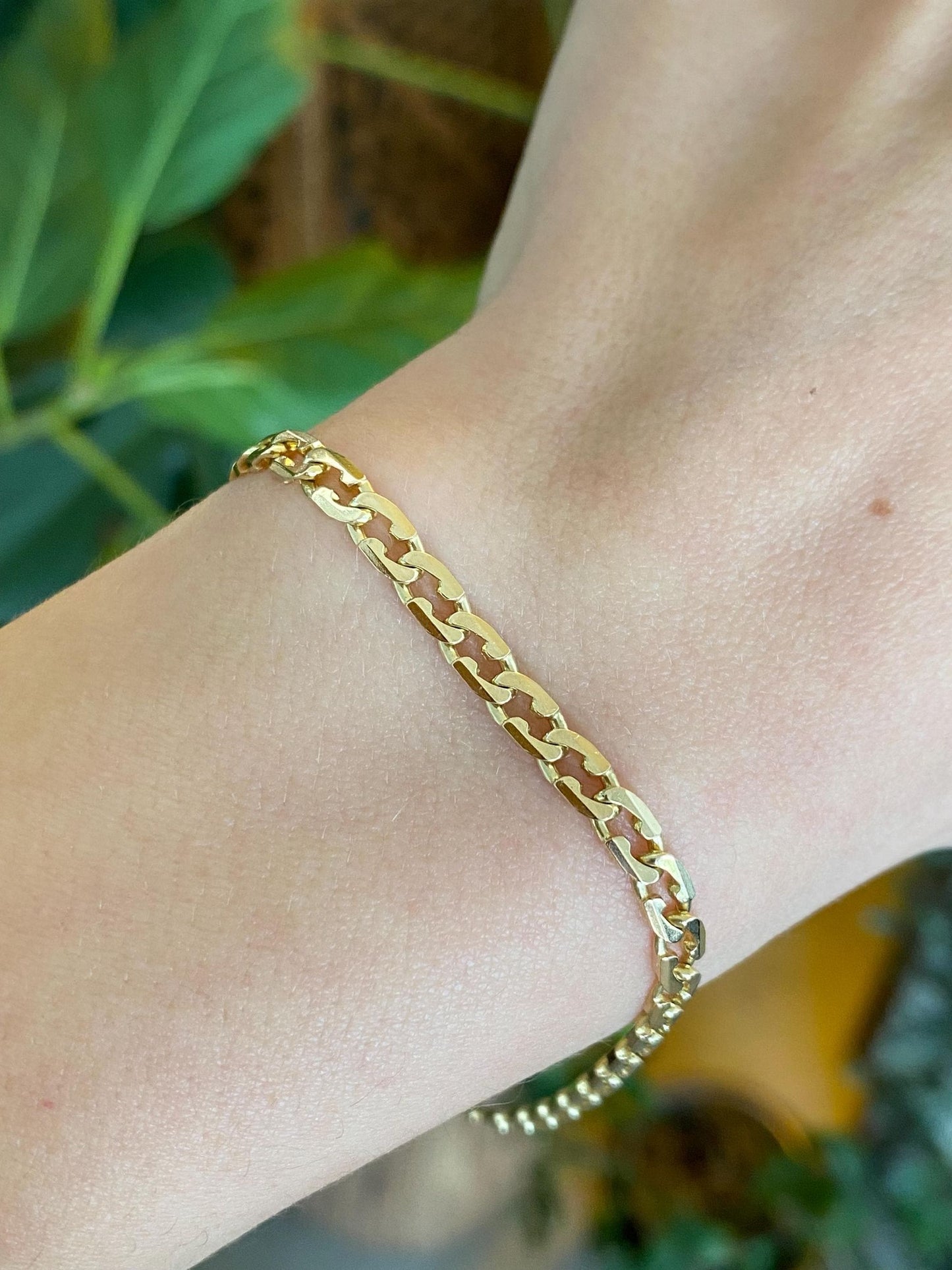 Vintage Solid 14k Yellow Gold Fancy Link Bracelet - 7.75 inches