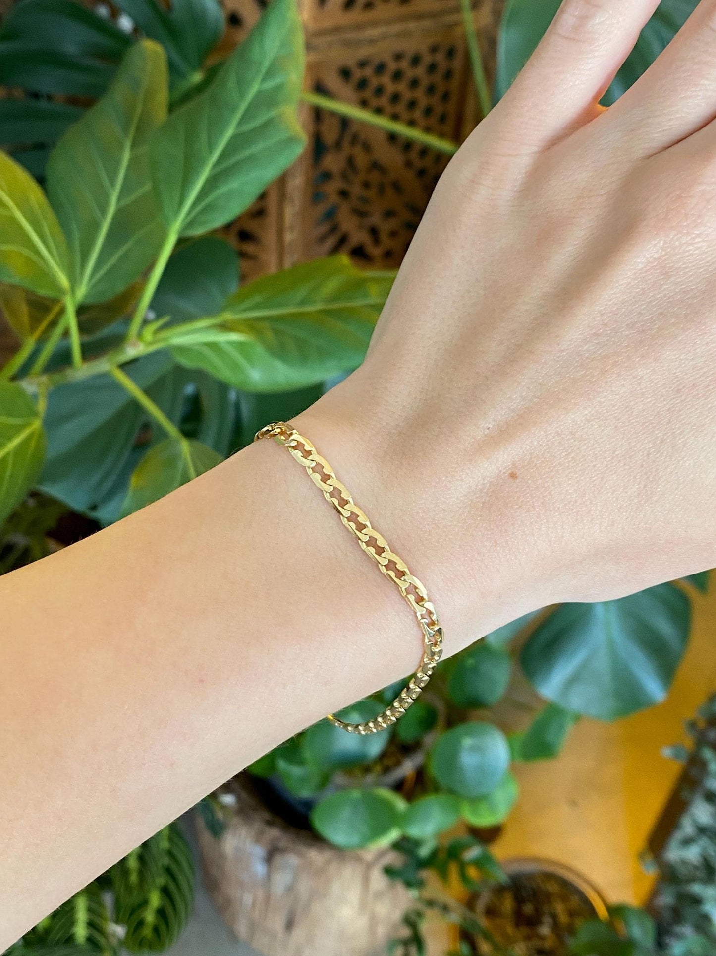 Vintage Solid 14k Yellow Gold Fancy Link Bracelet - 7.75 inches