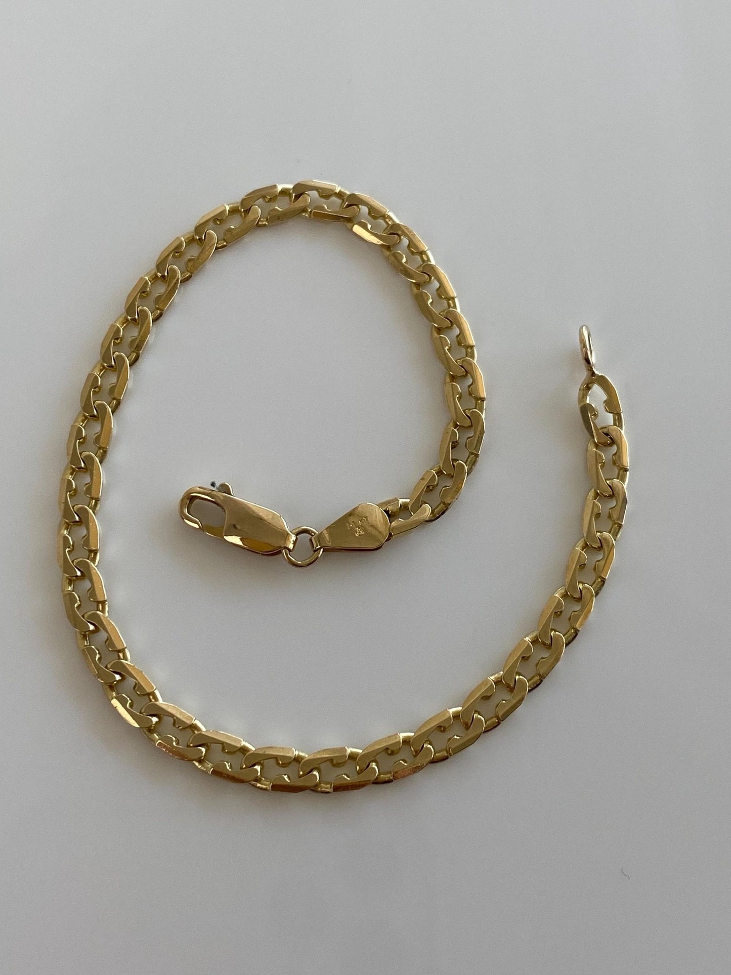 Vintage Solid 14k Yellow Gold Fancy Link Bracelet - 7.75 inches