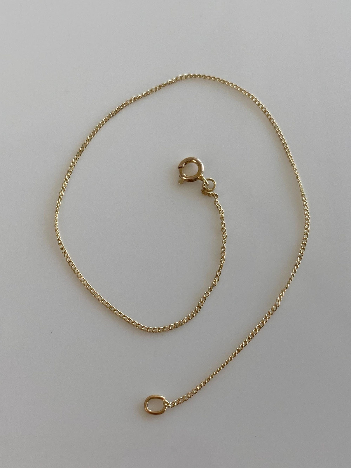 Vintage Solid 14k Yellow Gold Dainty Curb Chain Bracelet - 7.25 inches