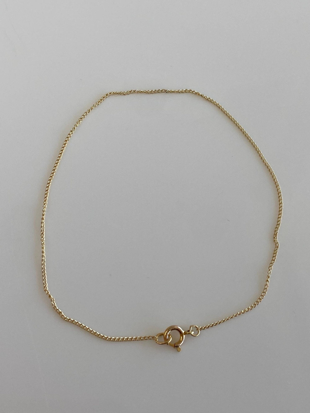 Vintage Solid 14k Yellow Gold Dainty Curb Chain Bracelet - 7.25 inches