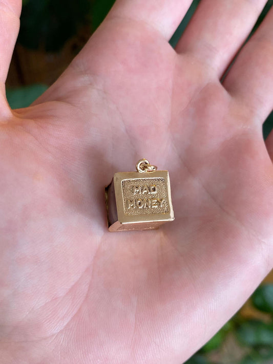 Vintage 14k Yellow Gold Mad Money Charm