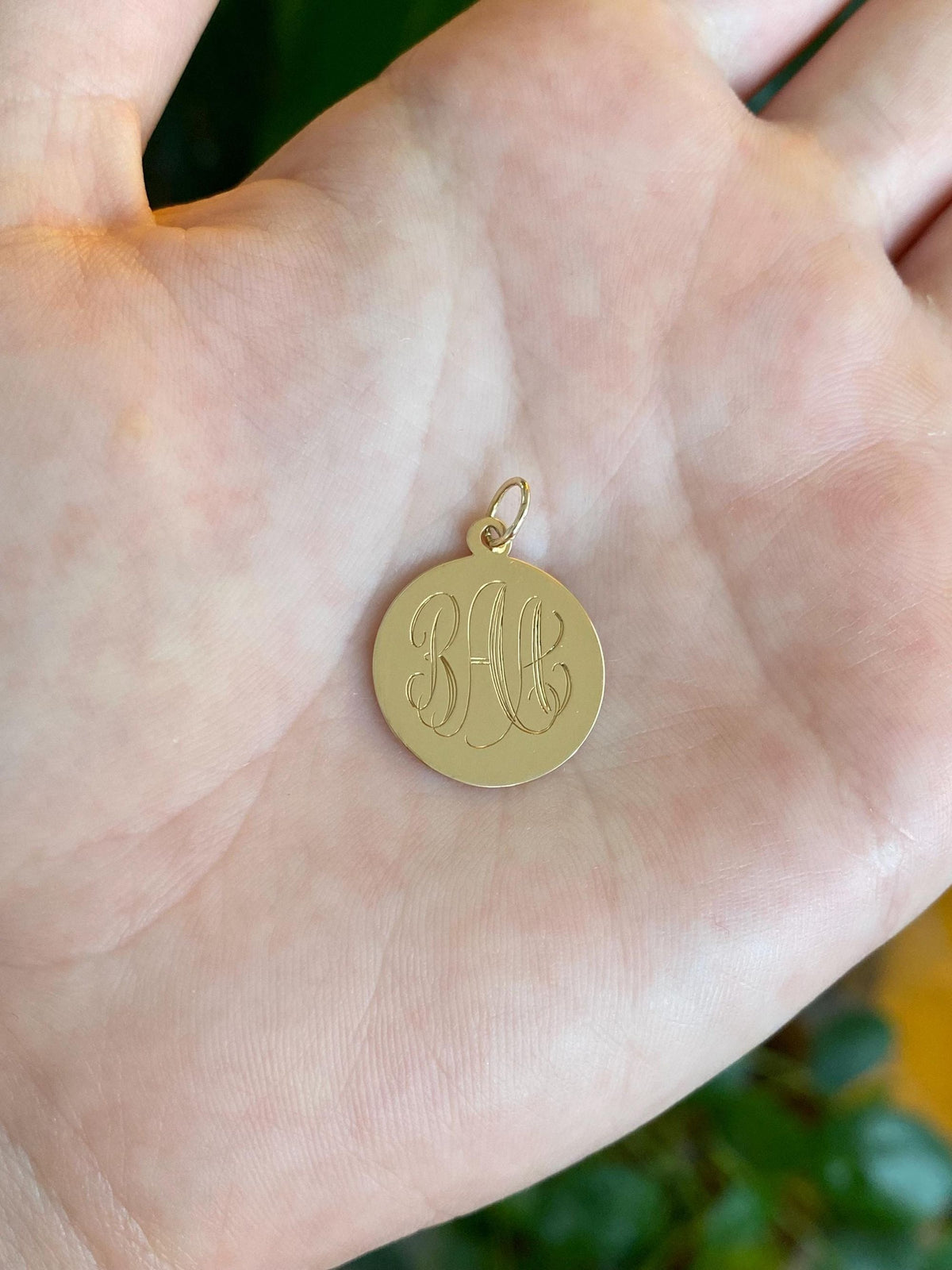 Vintage Solid 14k Yellow Gold Monogram BAA Charm
