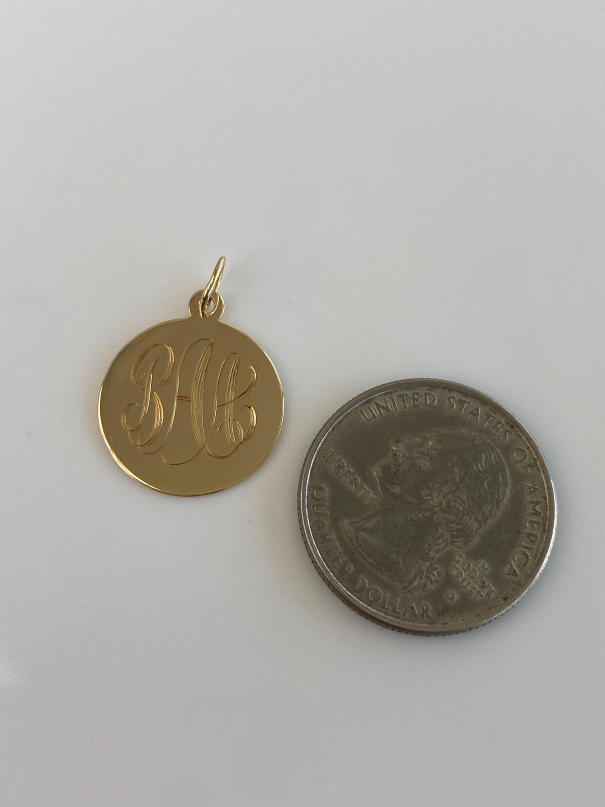 Vintage Solid 14k Yellow Gold Monogram BAA Charm