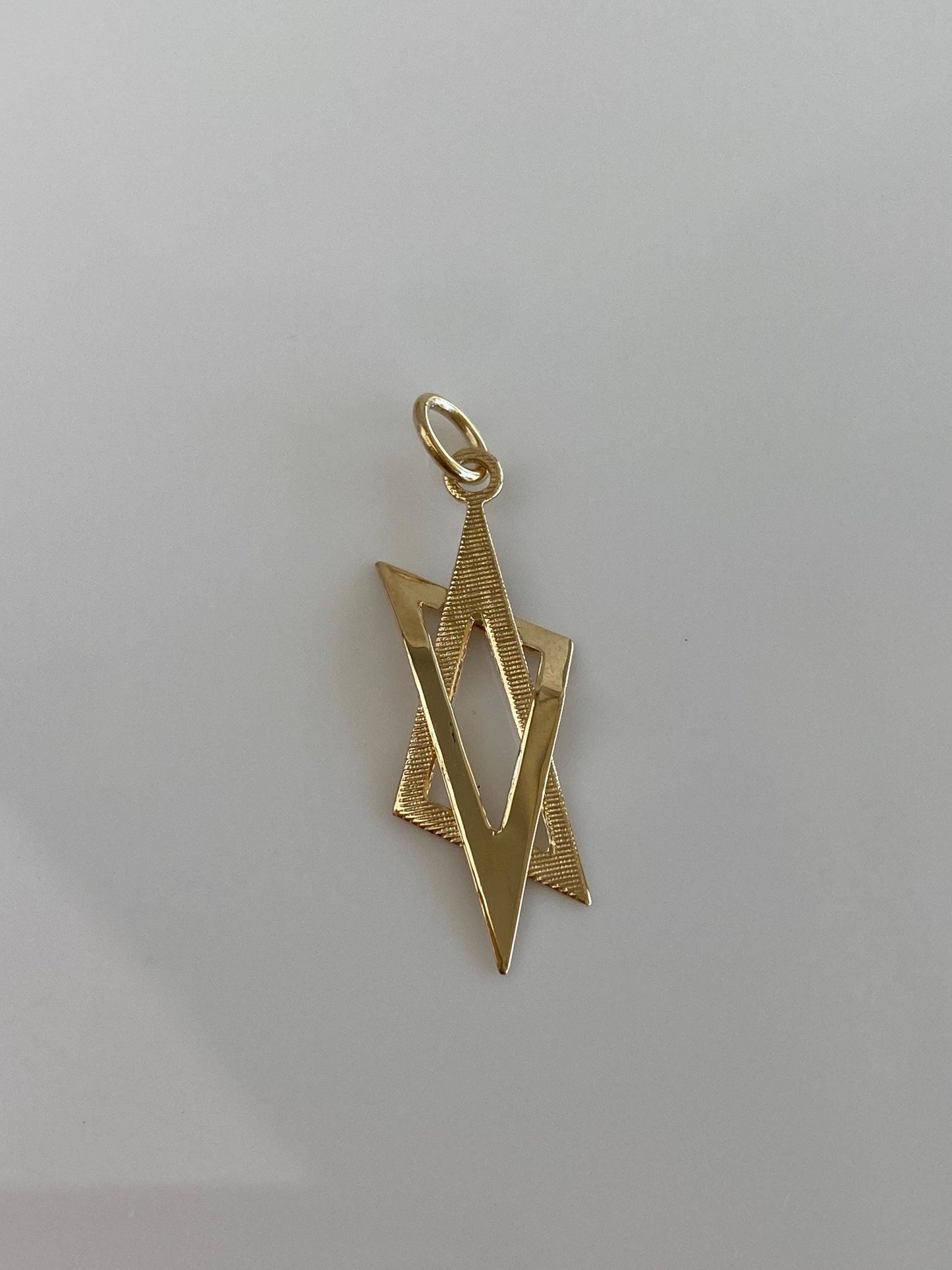 Vintage Solid 14k Yellow Gold Star Of David Charm