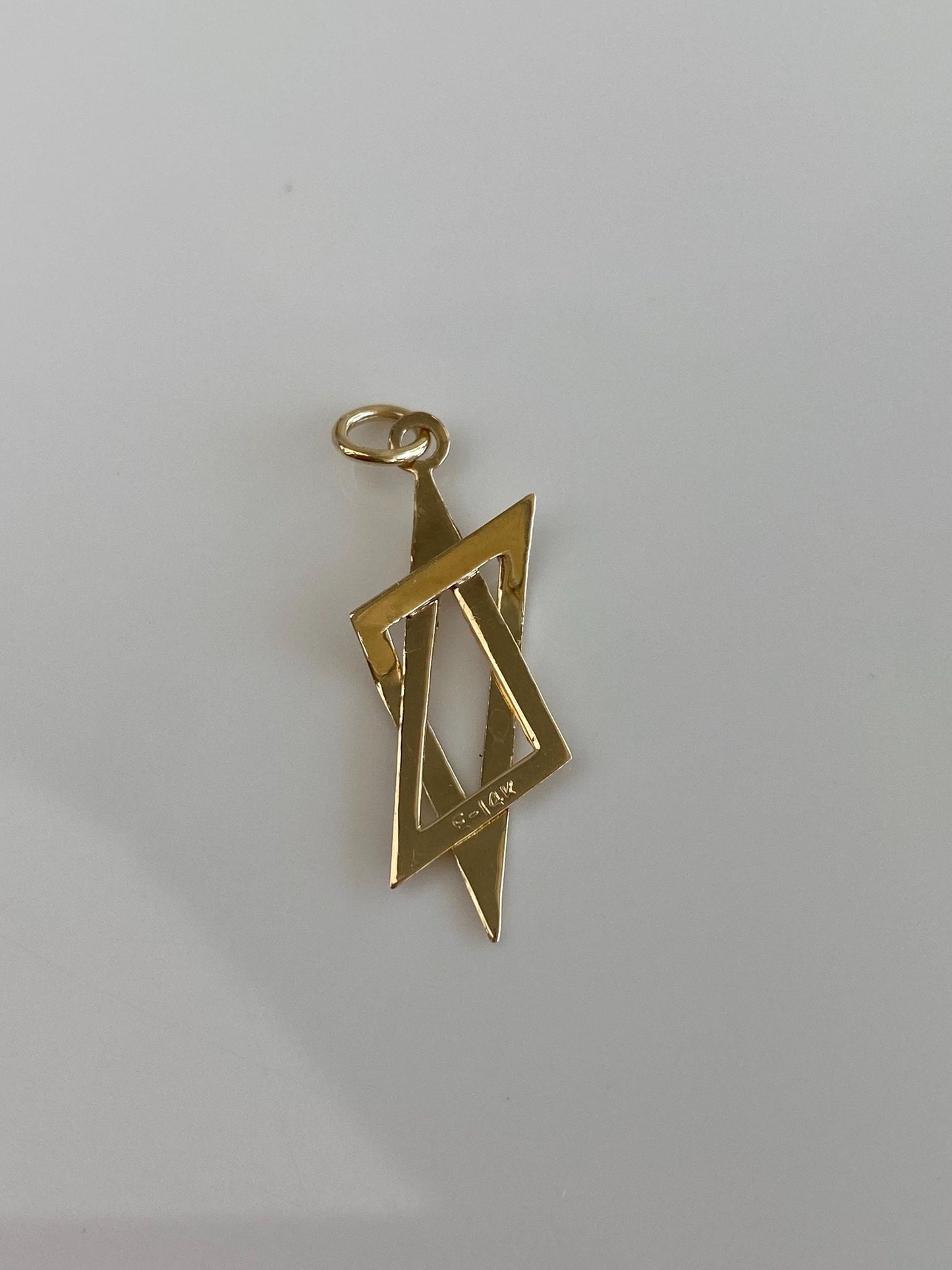 Vintage Solid 14k Yellow Gold Star Of David Charm