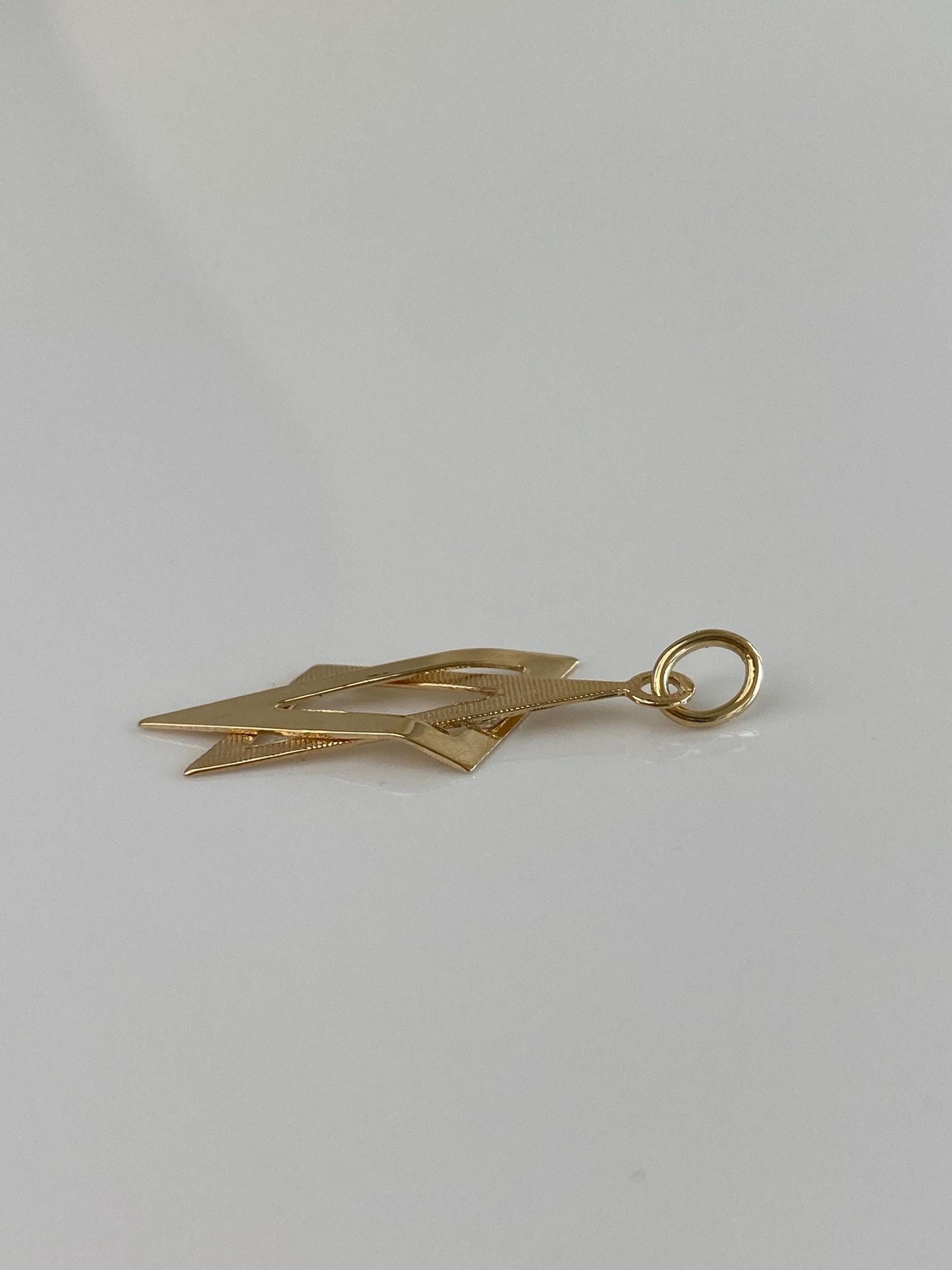 Vintage Solid 14k Yellow Gold Star Of David Charm