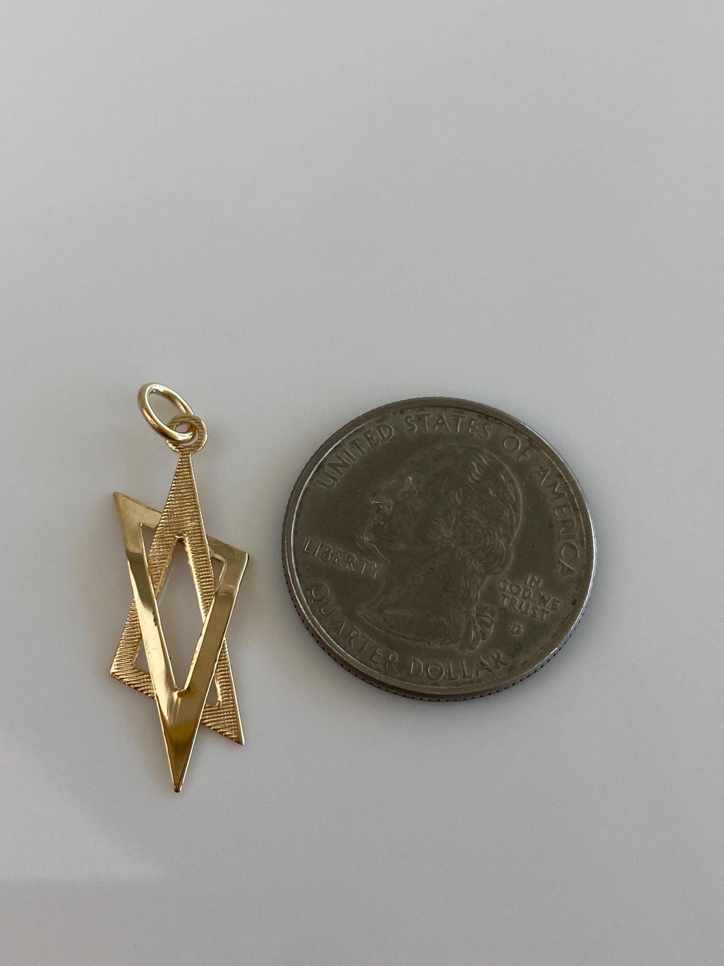 Vintage Solid 14k Yellow Gold Star Of David Charm