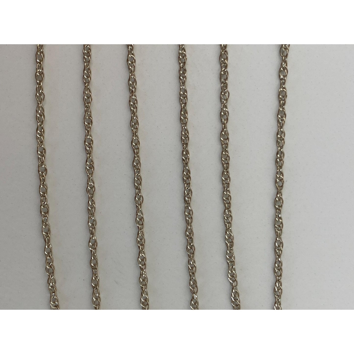 Vintage Solid 14k White Gold Dainty Chain Necklace - 16.75 inches