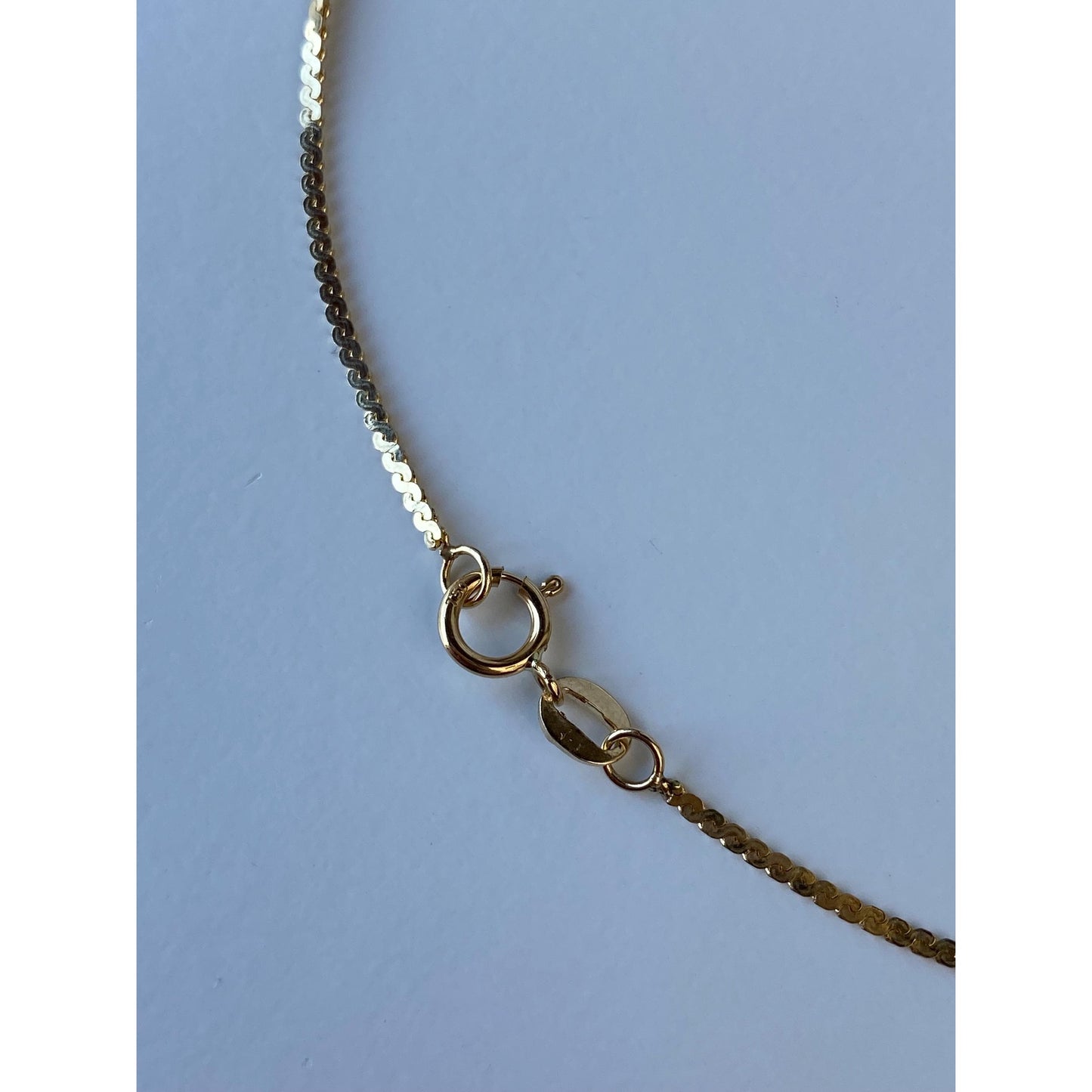 Vintage Solid 14k Yellow Gold Serpentine Chain Necklace - 18 inches