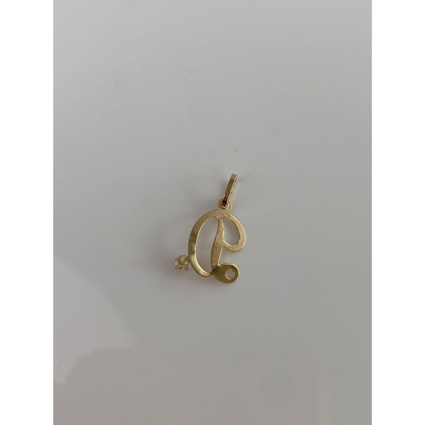 Solid 14k Yellow Gold Cubic Zirconia Initial 'D' Charm