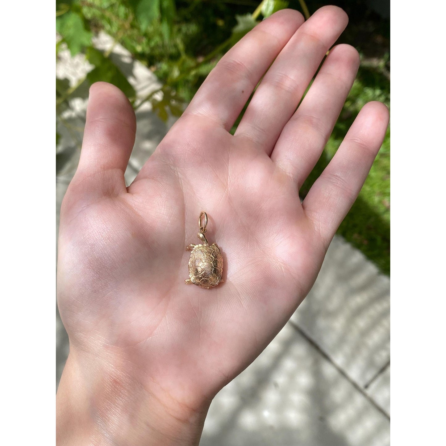 Vintage Solid 14k Yellow Gold Turtle Tortoise Charm