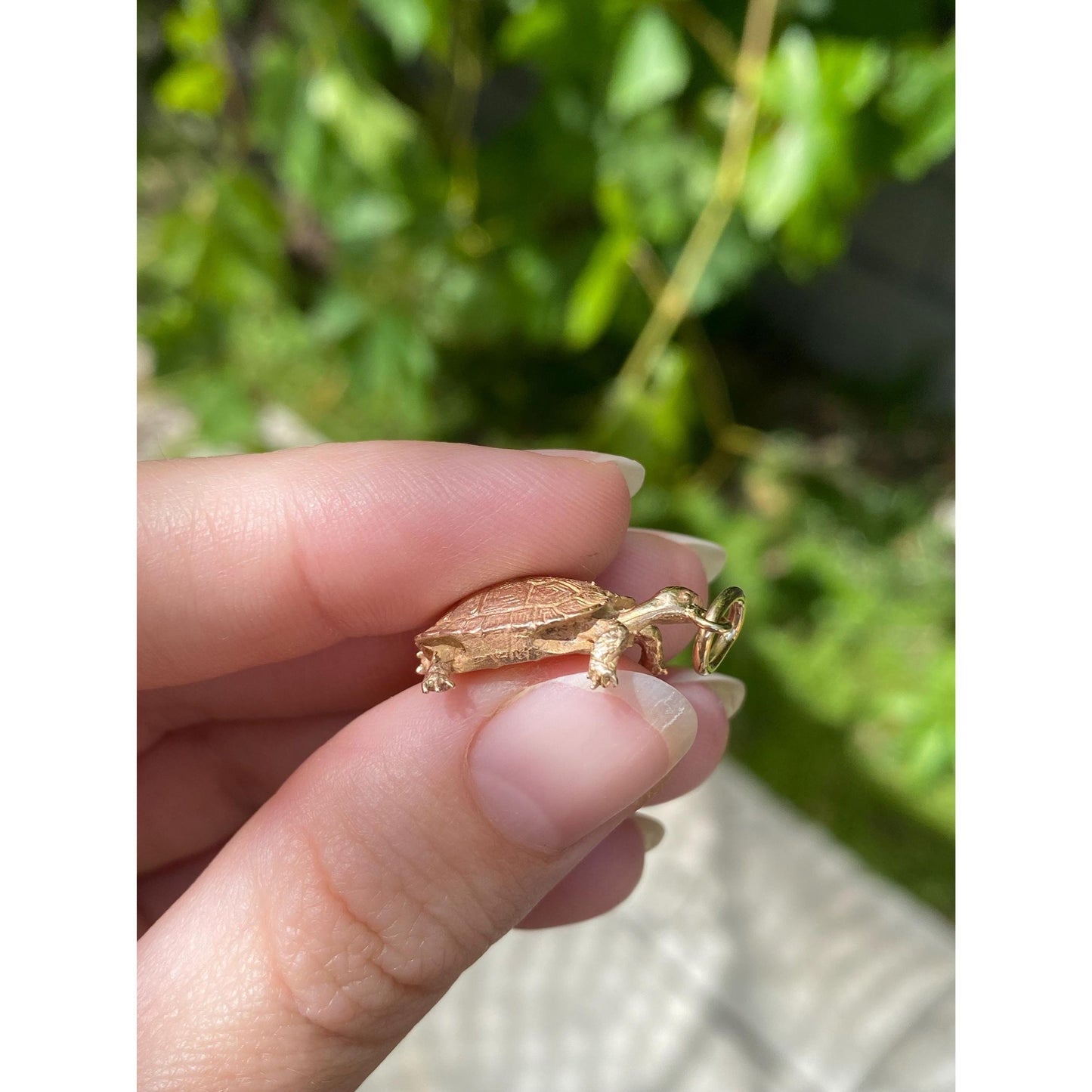 Vintage Solid 14k Yellow Gold Turtle Tortoise Charm