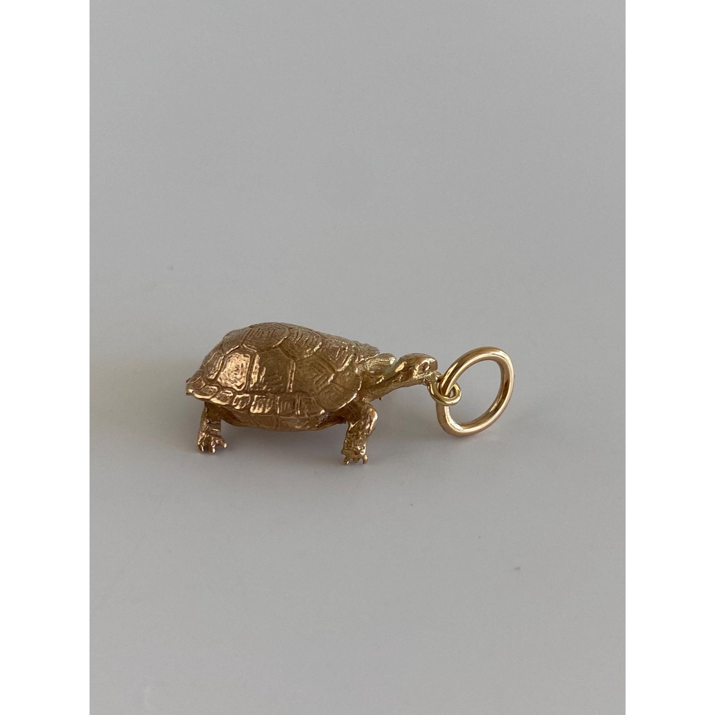 Vintage Solid 14k Yellow Gold Turtle Tortoise Charm
