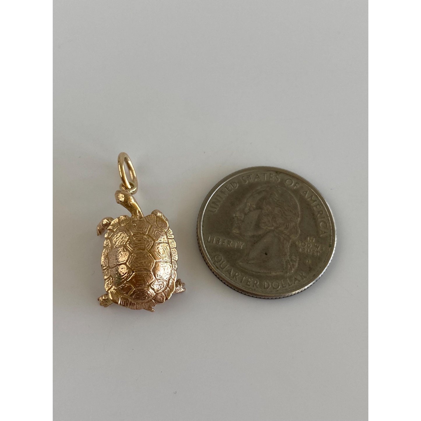 Vintage Solid 14k Yellow Gold Turtle Tortoise Charm