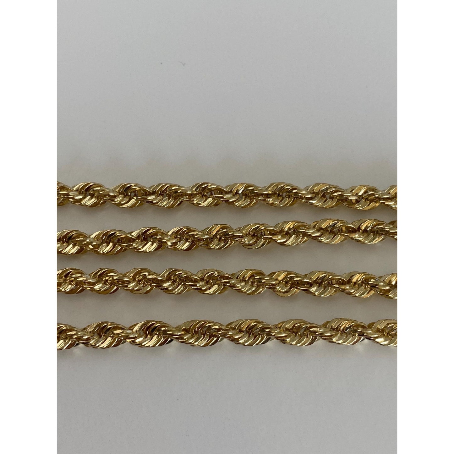 Vintage Solid 14k Yellow Gold Rope Chain Necklace - 18 inches