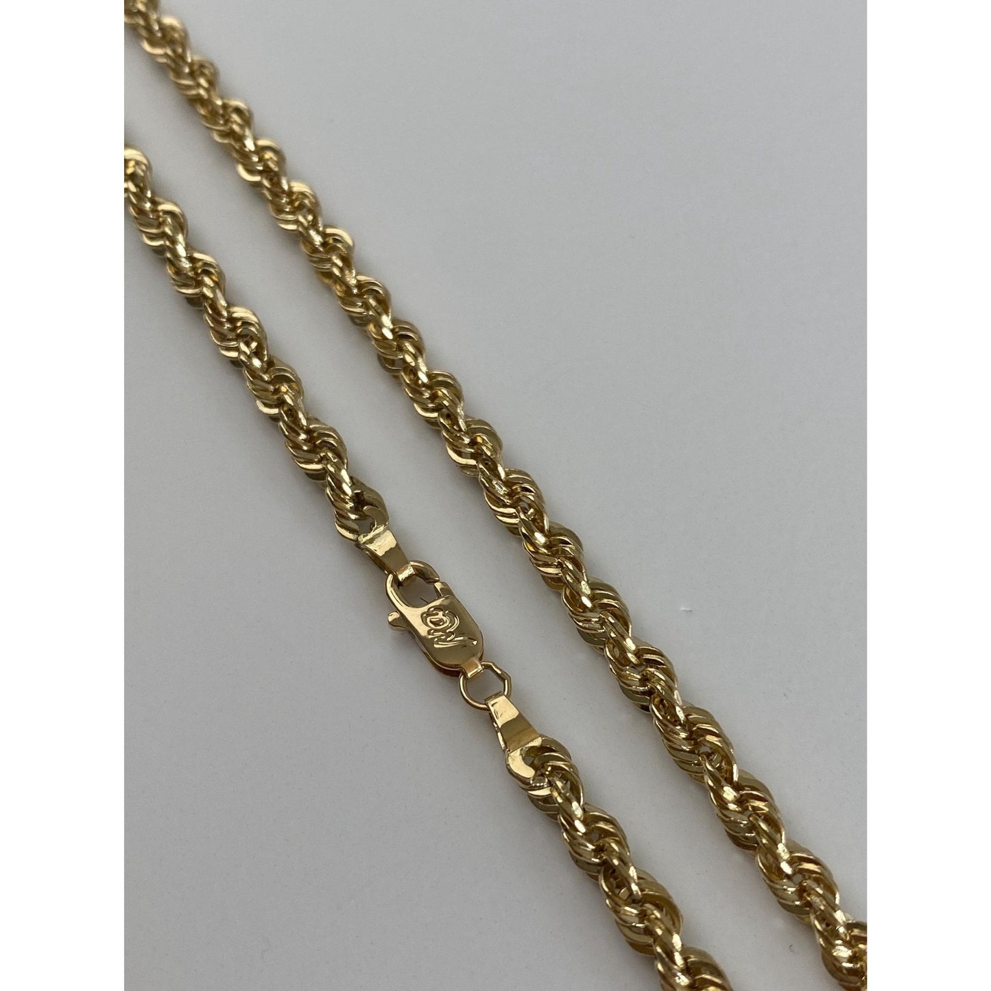 Vintage Solid 14k Yellow Gold Rope Chain Necklace - 18 inches