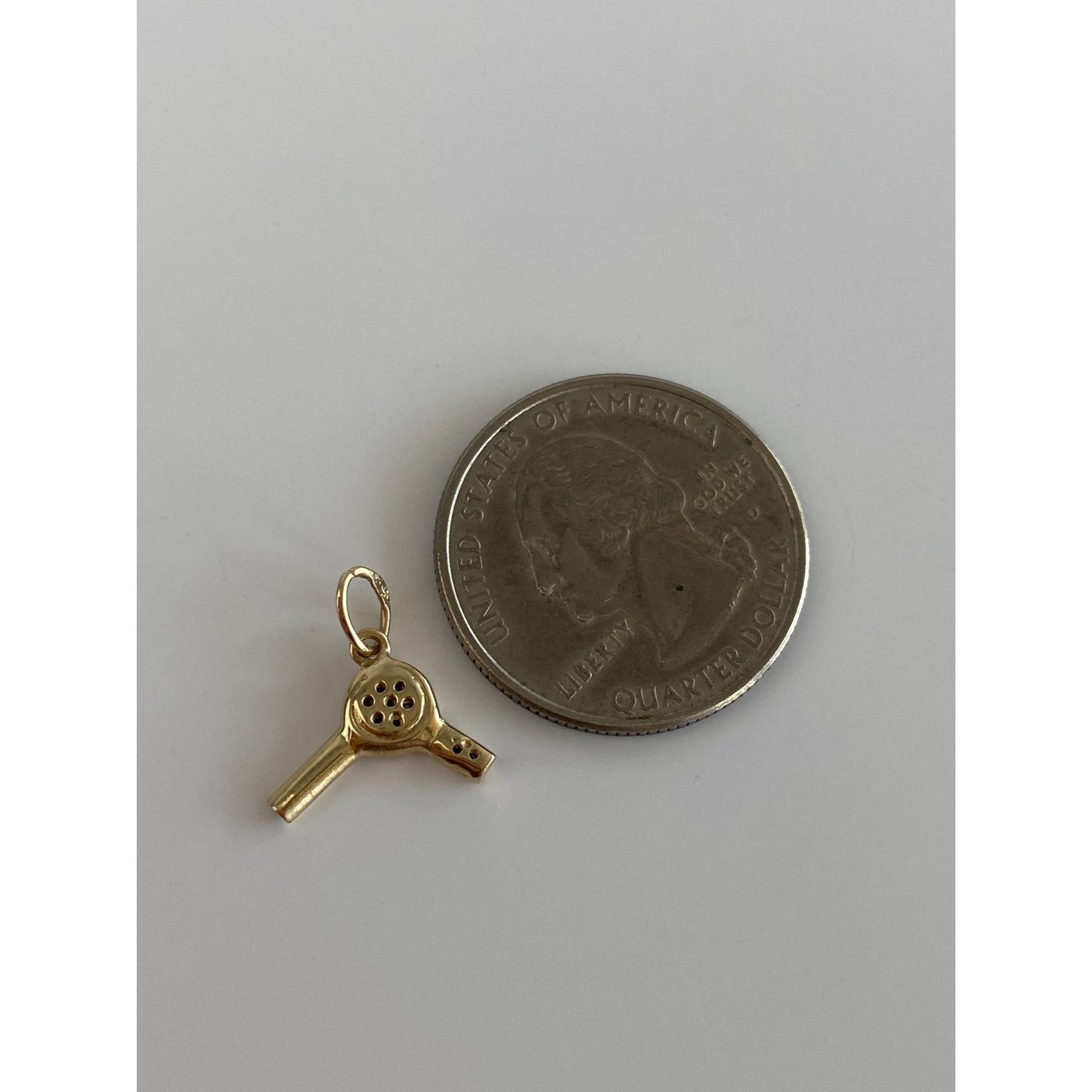 Vintage 14k Yellow Gold Blow Dryer Charm