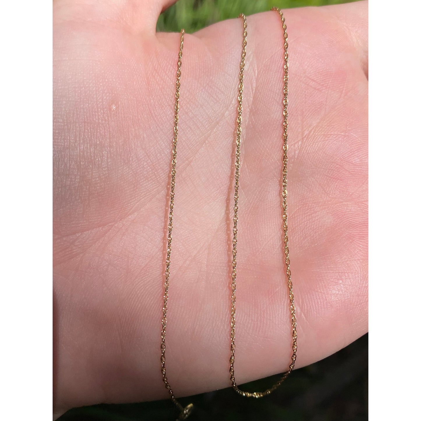 Vintage Solid 14k Yellow Gold Dainty Chain Necklace - 18.75 inches