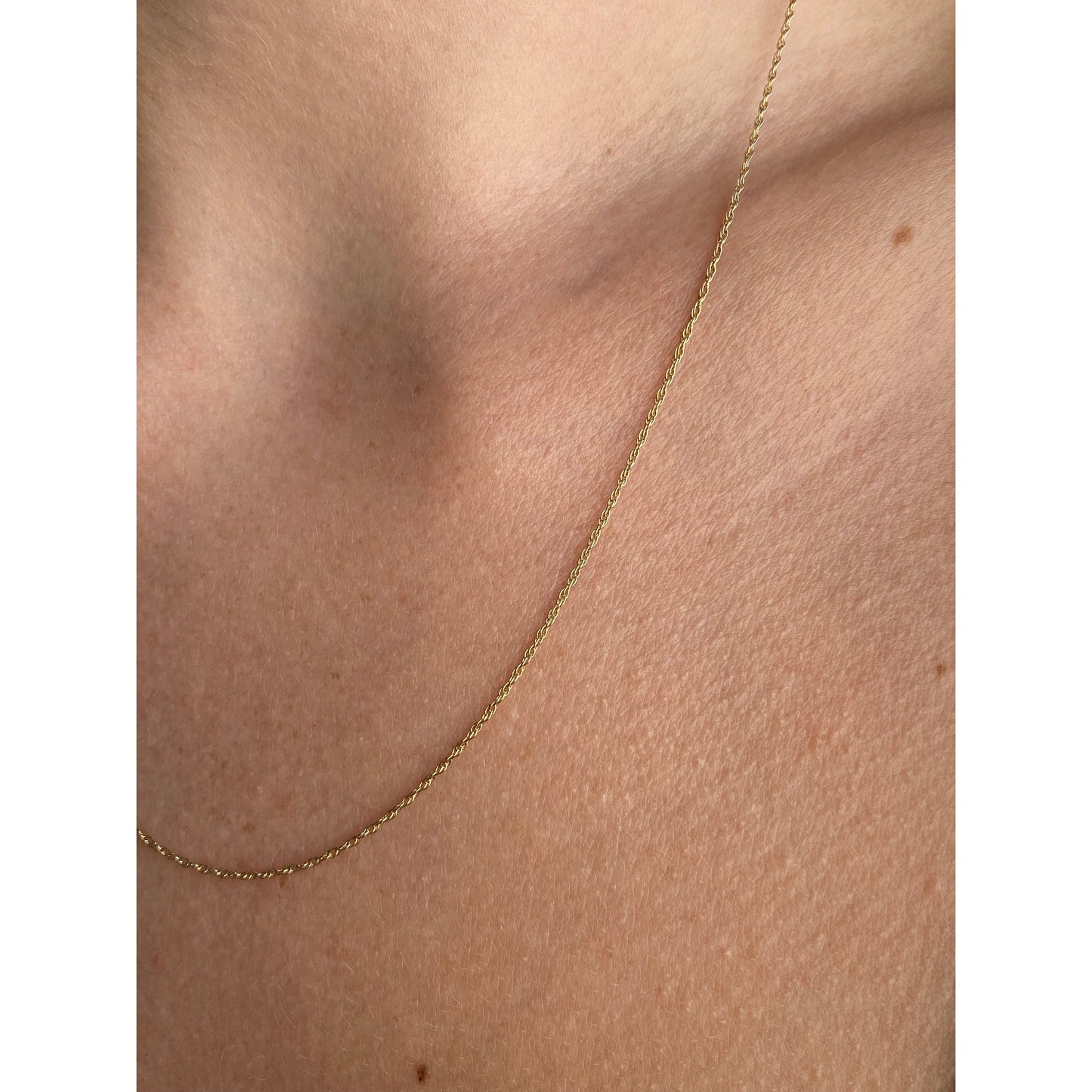Vintage Solid 14k Yellow Gold Dainty Chain Necklace - 18.75 inches