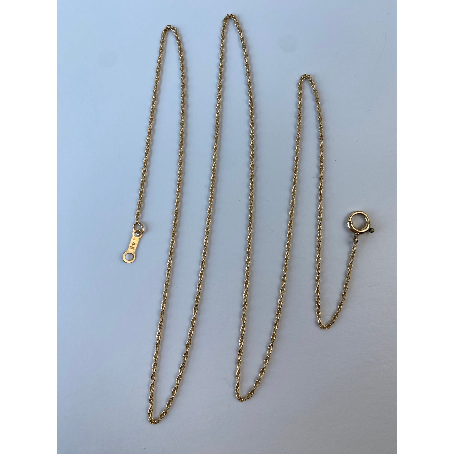 Vintage Solid 14k Yellow Gold Dainty Chain Necklace - 18.75 inches