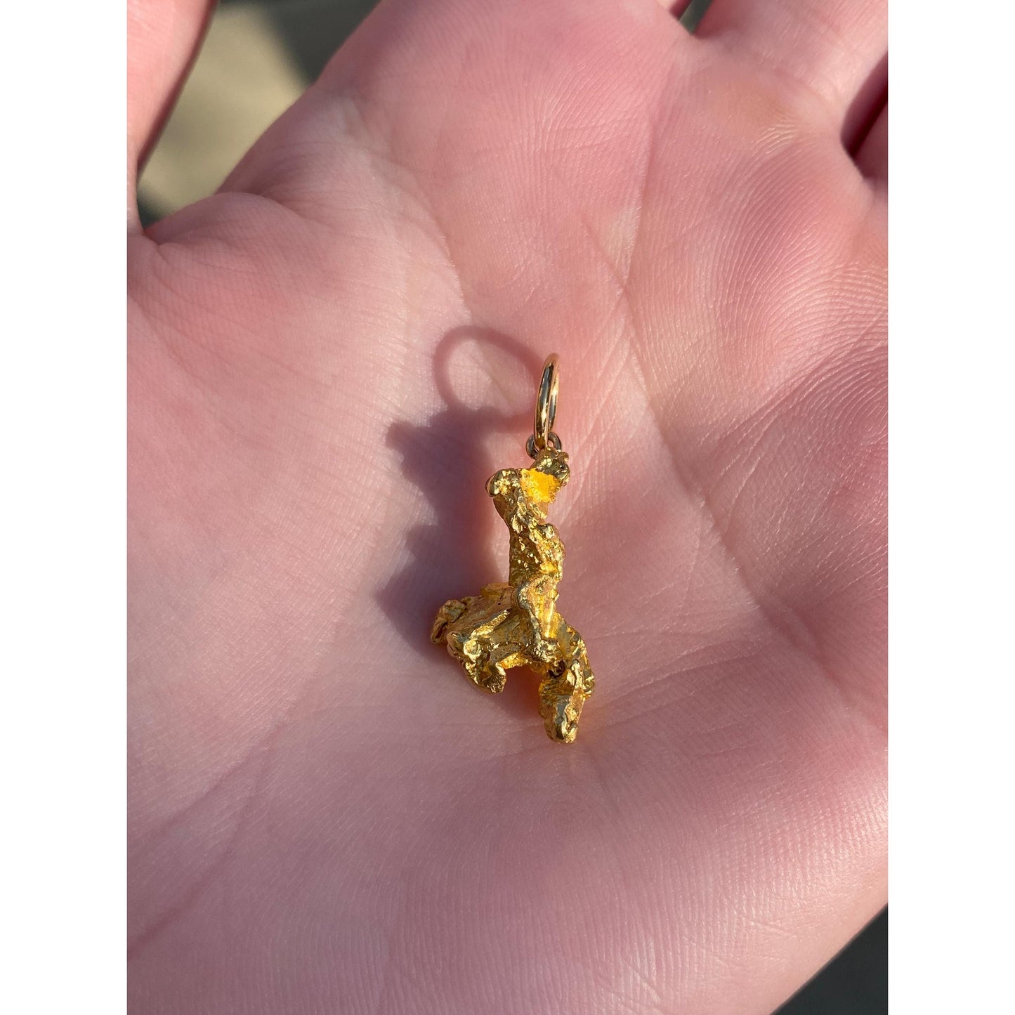 Vintage Solid 23k Yellow Gold Nugget Stick Pin Conversion Charm