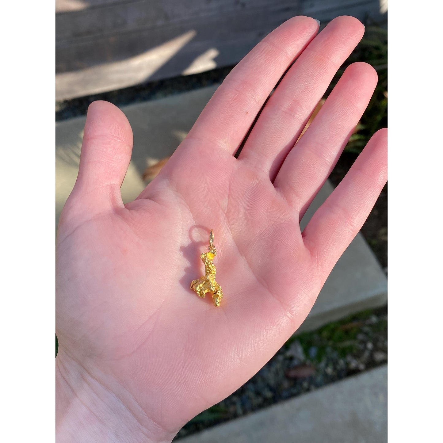 Vintage Solid 23k Yellow Gold Nugget Stick Pin Conversion Charm