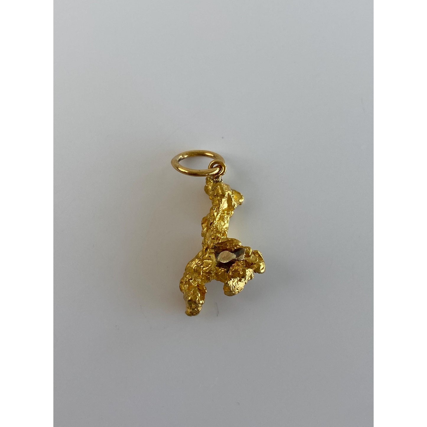 Vintage Solid 23k Yellow Gold Nugget Stick Pin Conversion Charm