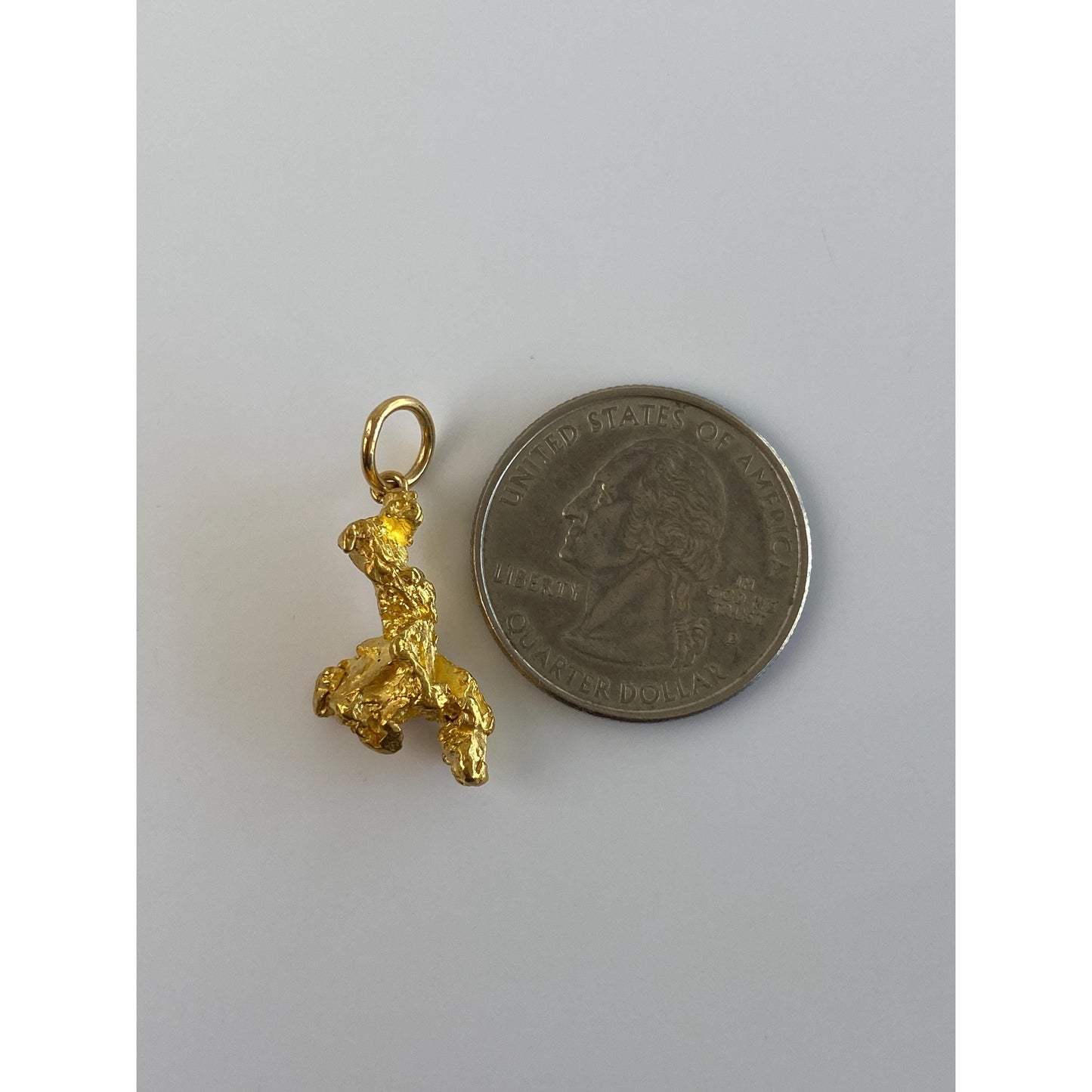 Vintage Solid 23k Yellow Gold Nugget Stick Pin Conversion Charm