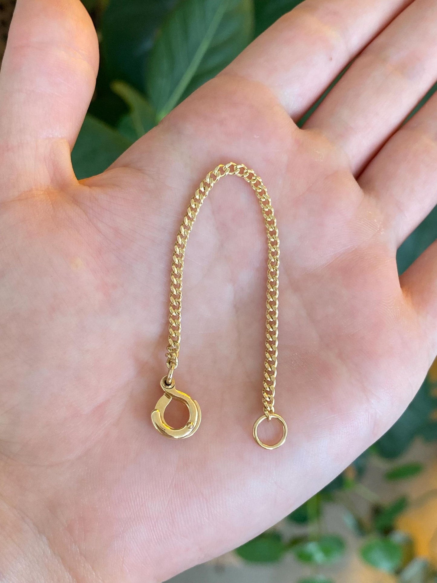 Vintage Solid 14k Yellow Gold Curb Chain Extender Chain - 4.5 inches
