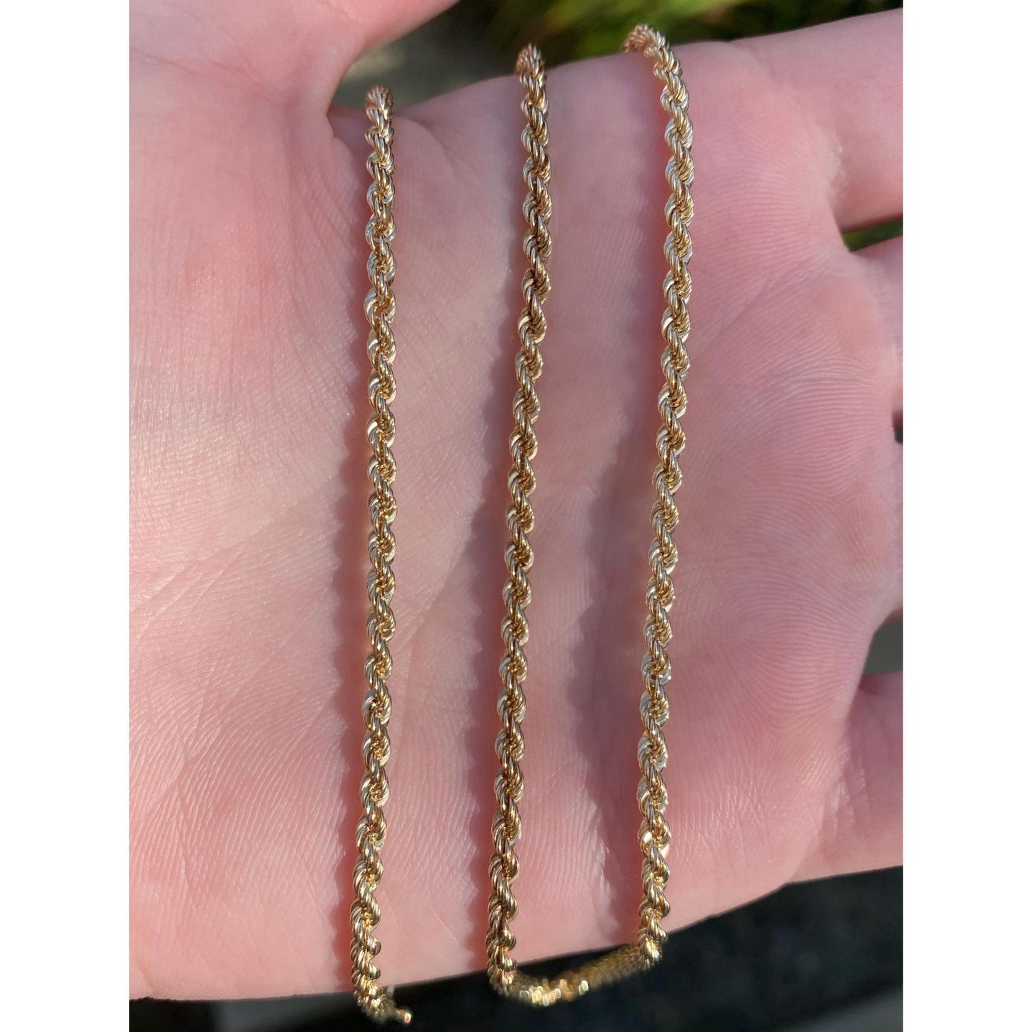 Vintage Solid 14k Yellow Gold Rope Chain Necklace - 18.25 inches