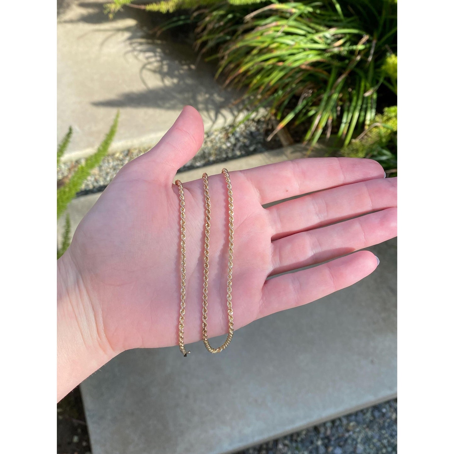 Vintage Solid 14k Yellow Gold Rope Chain Necklace - 18.25 inches