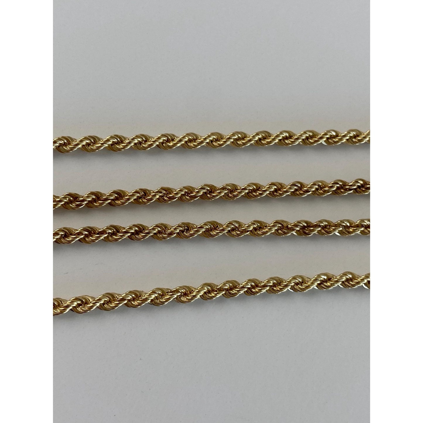 Vintage Solid 14k Yellow Gold Rope Chain Necklace - 18.25 inches