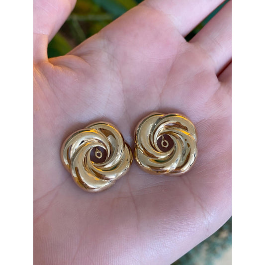 Vintage Solid 14k Yellow Gold Knot Earring Jackets