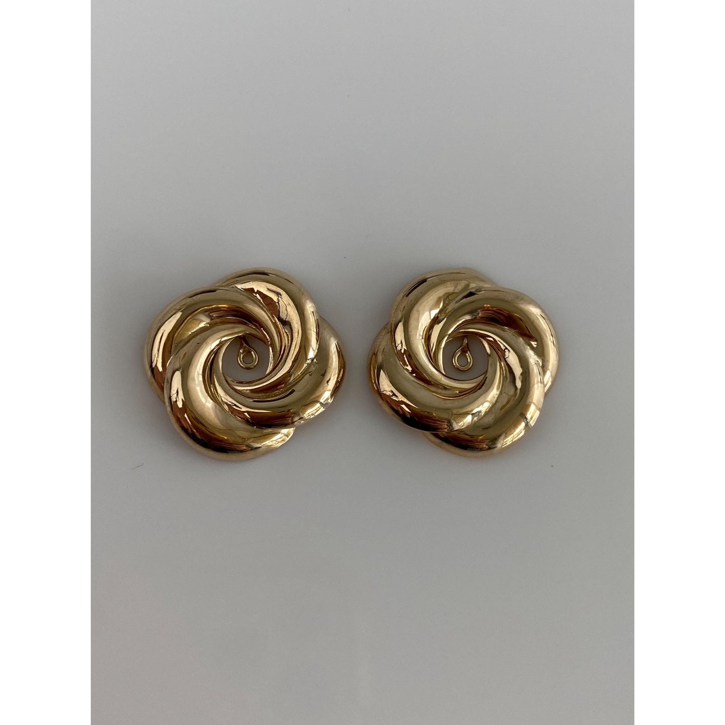 Vintage Solid 14k Yellow Gold Knot Earring Jackets