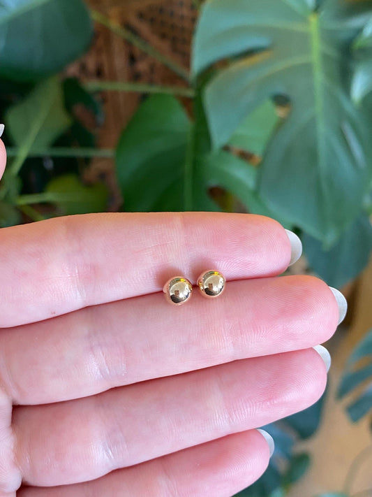 Vintage 14k Yellow Gold Ball Stud Earrings