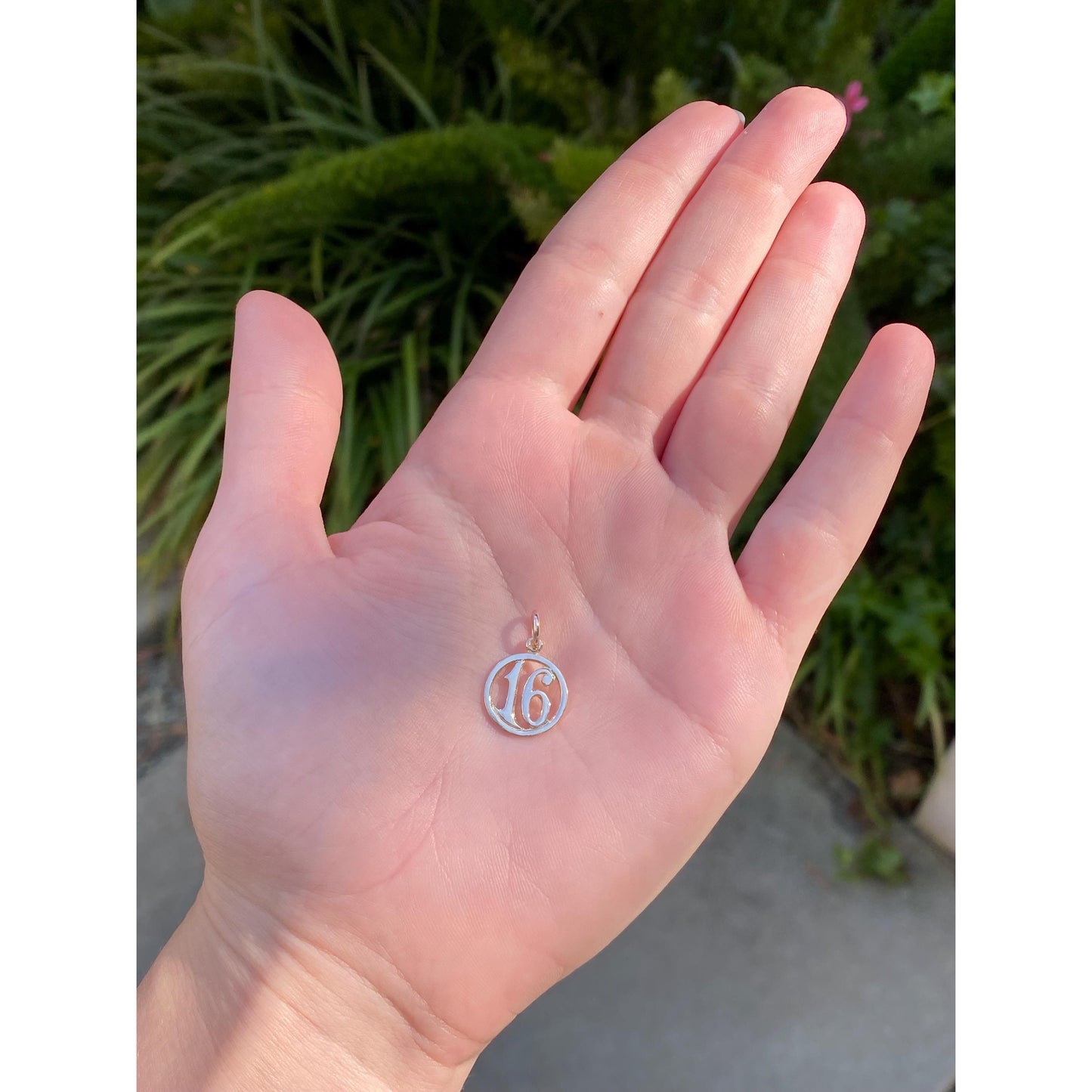 Vintage Solid 14k Yellow Gold '16' Charm