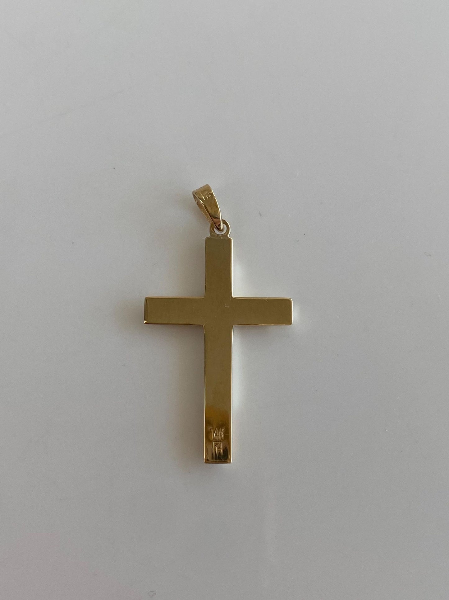 Vintage 14k Yellow Gold Lined Cross Charm