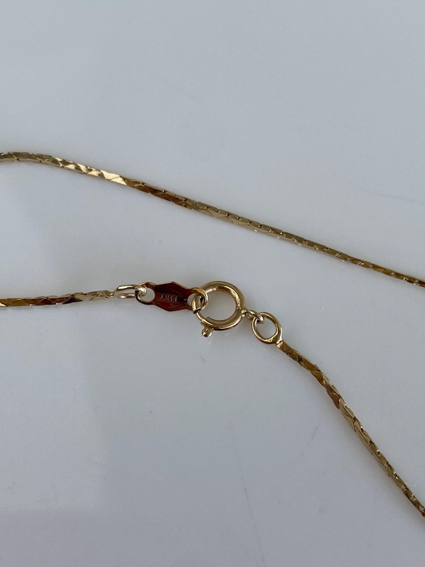 Vintage Solid 14k Yellow Gold Triangle Link Chain Bracelet - 7.5 inches