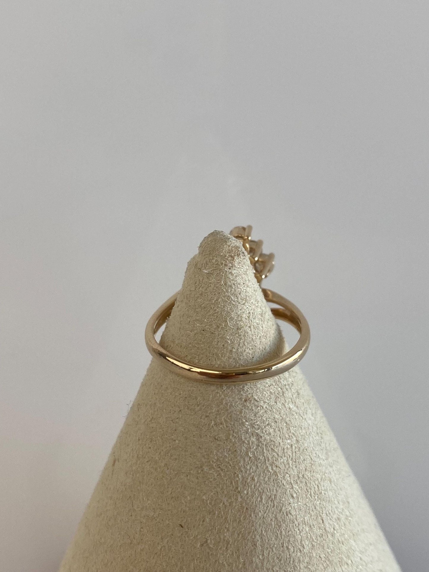 Vintage Solid 14k Yellow Gold Diamond Cluster Ring - Size 6.75