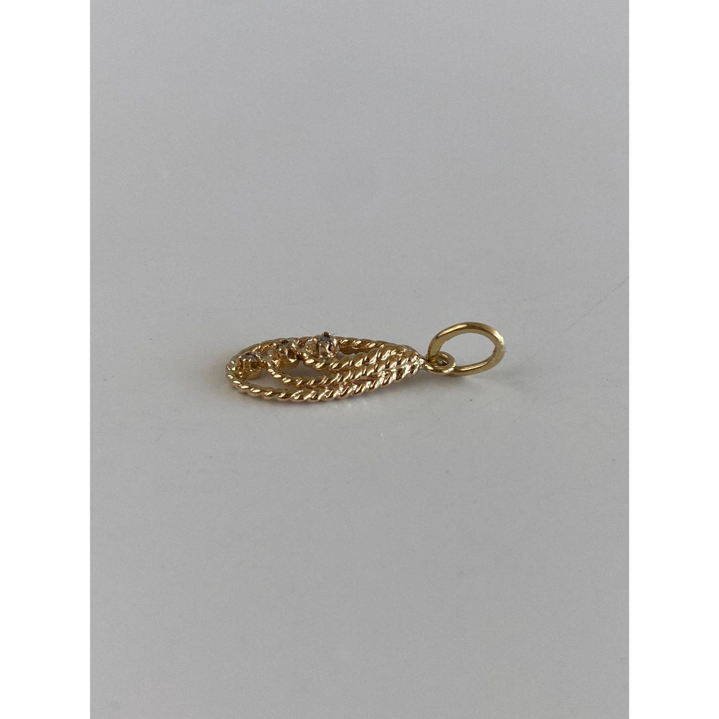 Vintage Solid 14k Yellow Gold Diamond Teardrop Stick Pin Conversion Charm