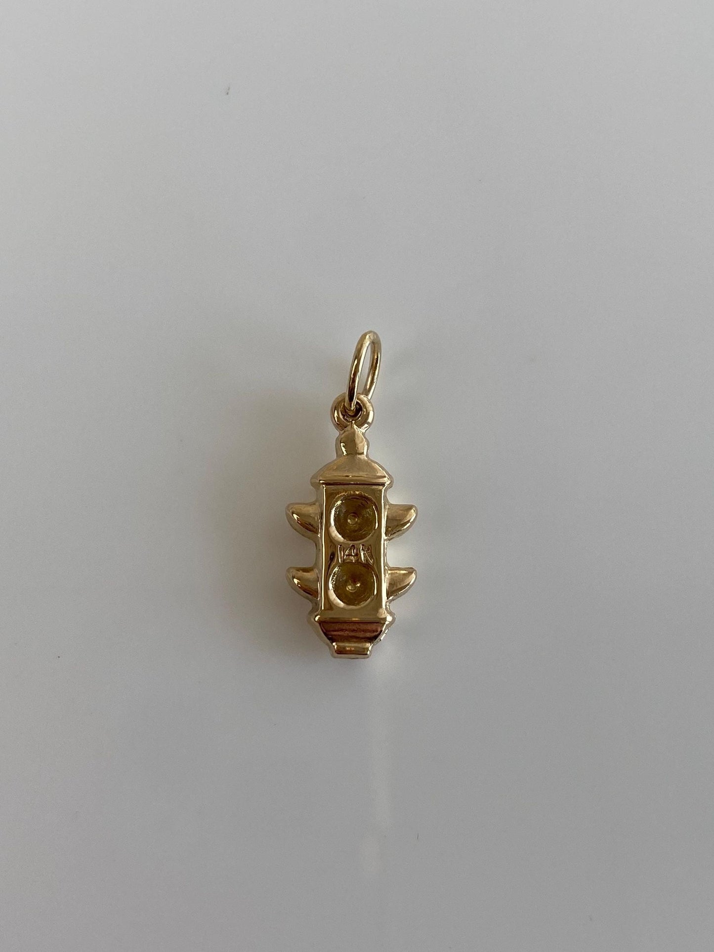 Vintage 14k Yellow Gold Stoplight Charm