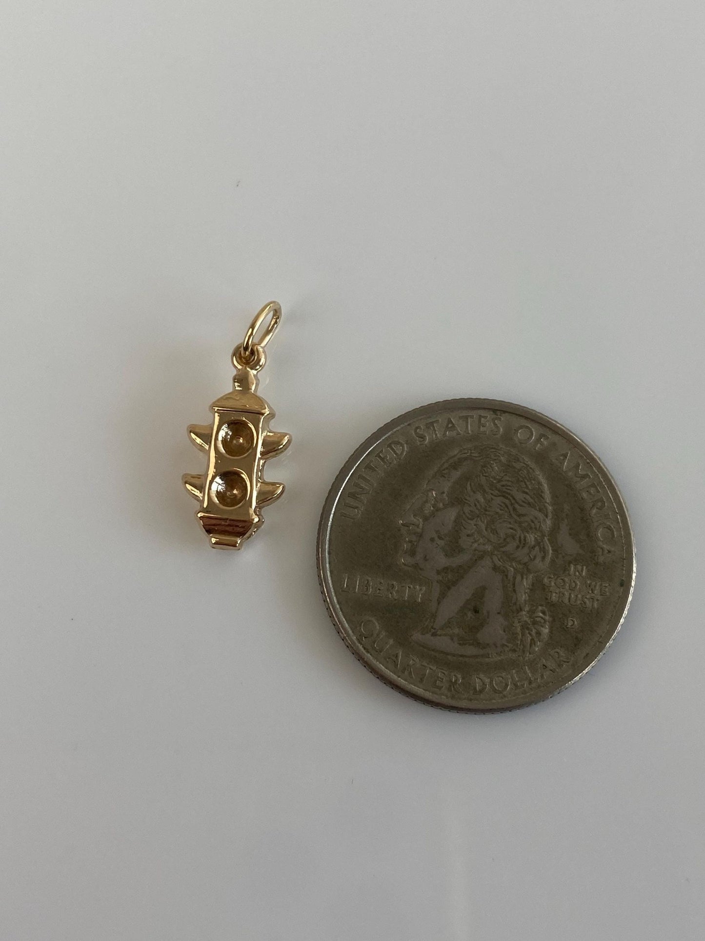 Vintage 14k Yellow Gold Stoplight Charm