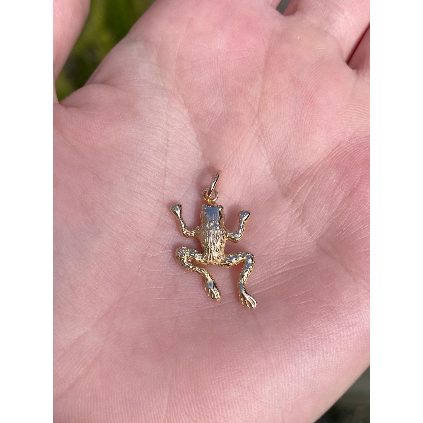 Vintage Solid 14k Yellow Gold Frog Charm