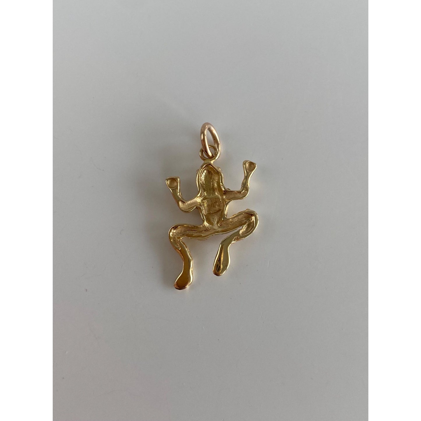 Vintage Solid 14k Yellow Gold Frog Charm