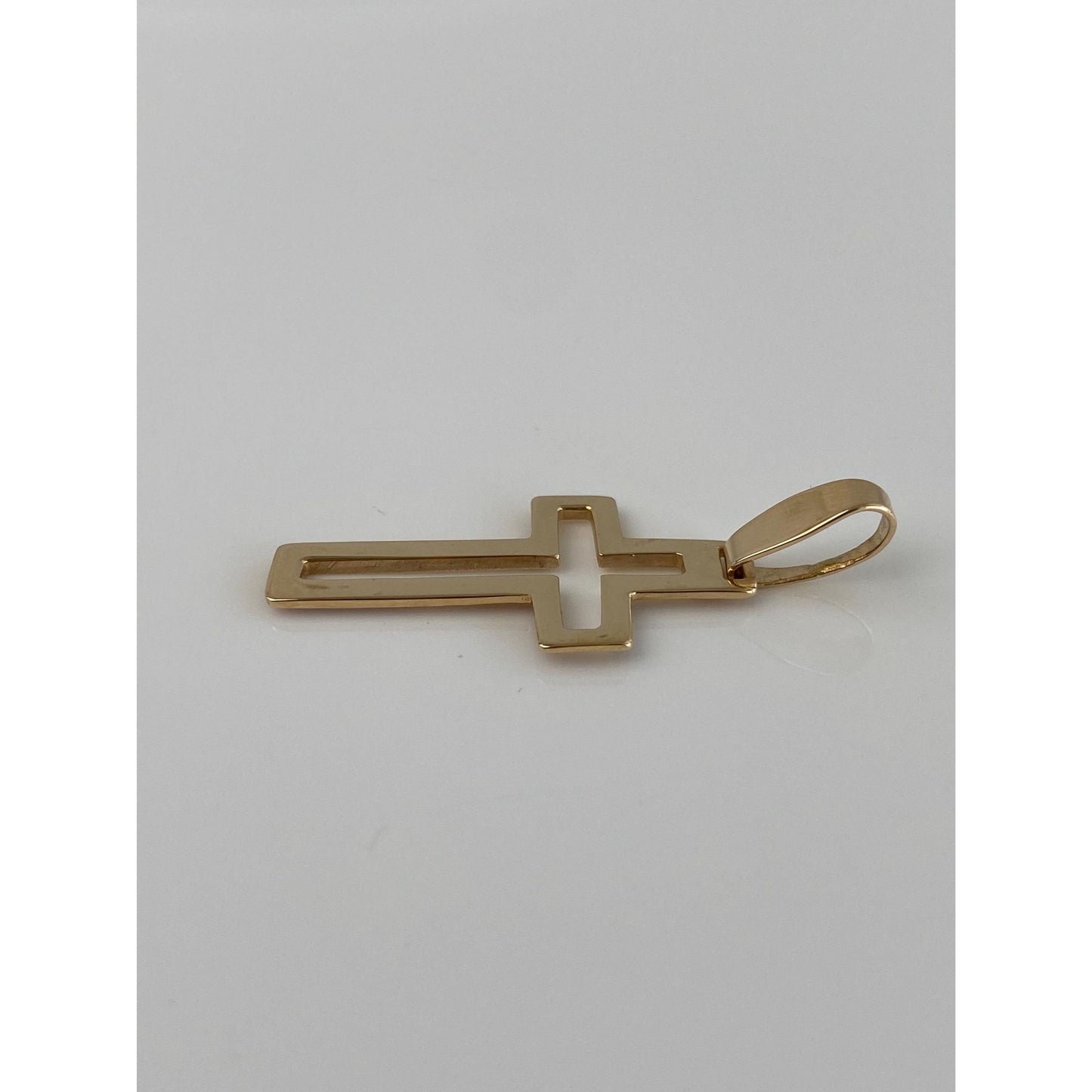 Vintage Solid 14k Yellow Gold Cross Charm