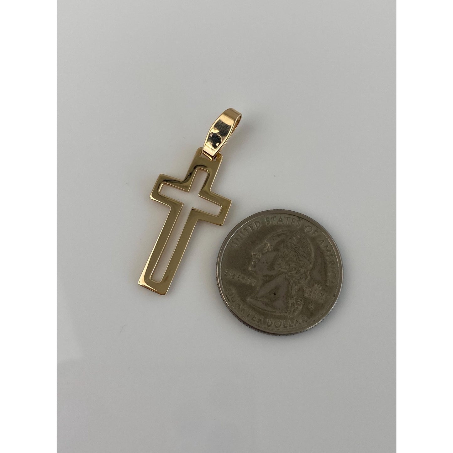 Vintage Solid 14k Yellow Gold Cross Charm