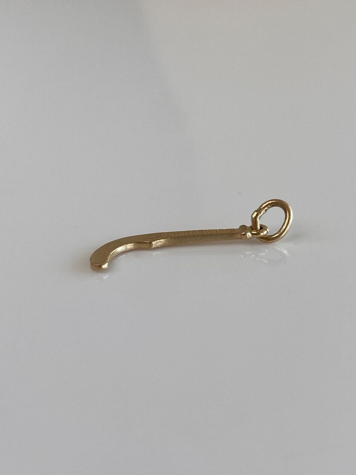 Solid 14k Yellow Gold Hockey Stick Charm